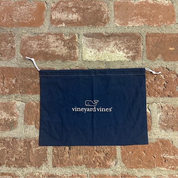 Vineyard Vines Blue & White Drawstring Pouch Dust Bag Storage Shoe Bag - Picture 1 of 7